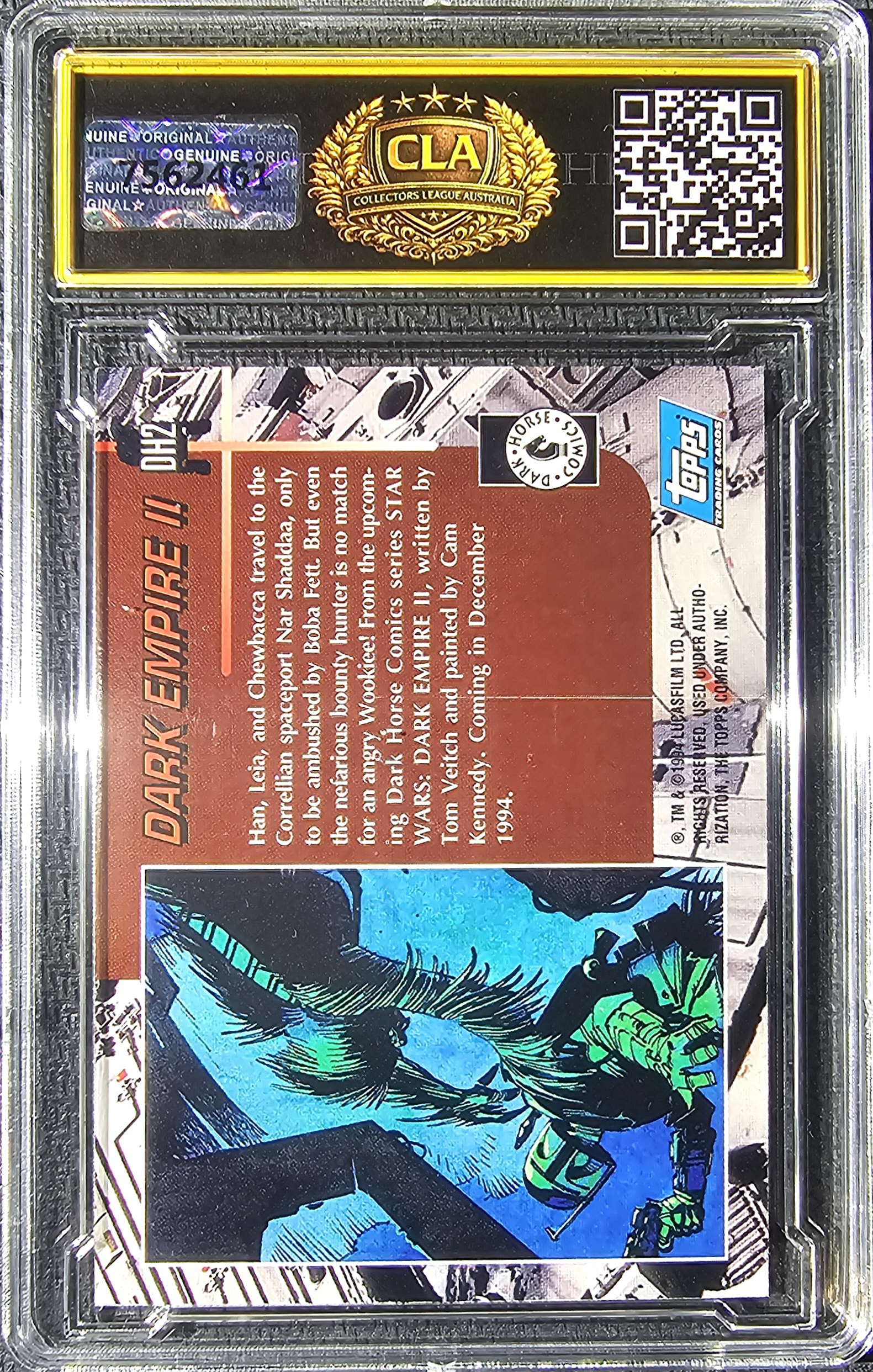 (Signed) Bobba fett — Dark Empire II (Grade: 9 - Mint) back