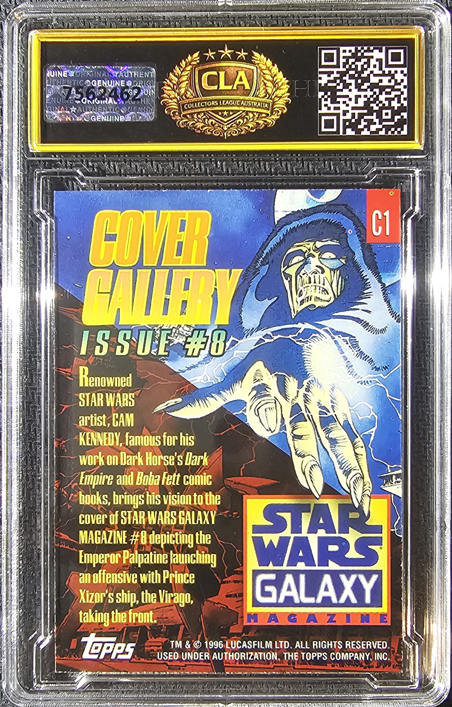 (Signed) Emporer Palpatine
Cover Gallery: Issue #8 — Star Wars Galaxy Magazine Cover (Grade: 9 - Mint) back